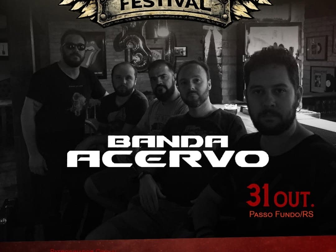 Card oficial do Harleyluia Festival anunciando a Banda Acervo