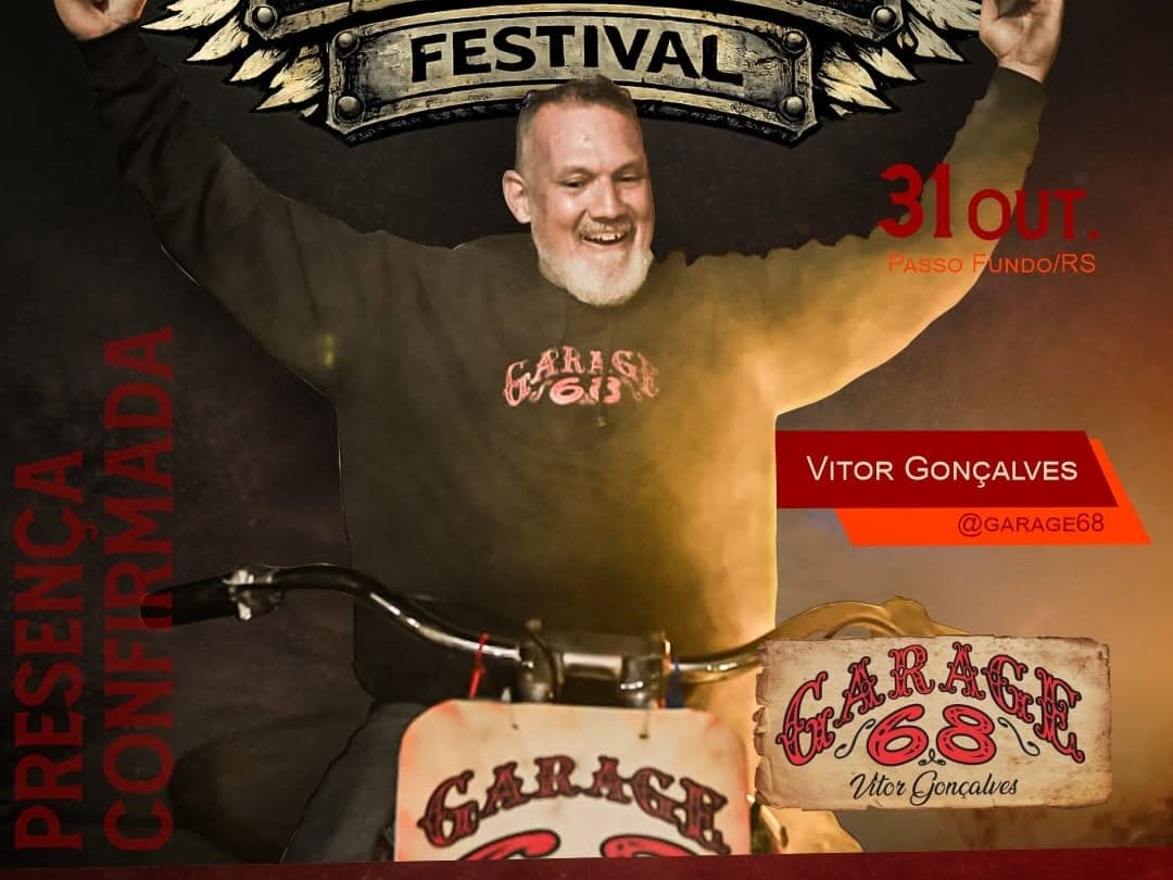 Card oficial do festival com Vitor Gonçalves, da Garage 68