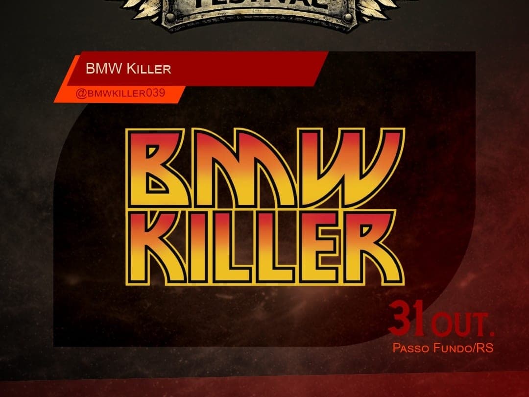 Card oficial do Harleyluia Festival anunciando BMW Killer como expositor