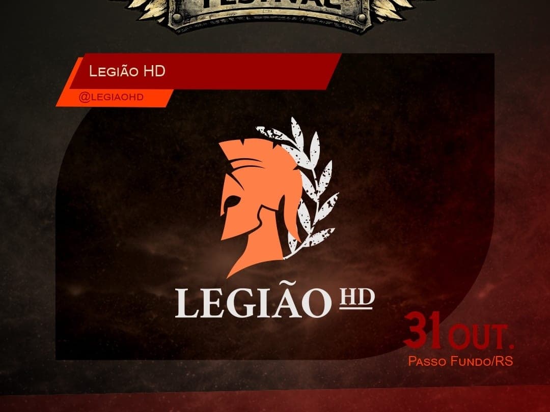 Card oficial do Harleyluia Festival anunciando Legião HD como expositor